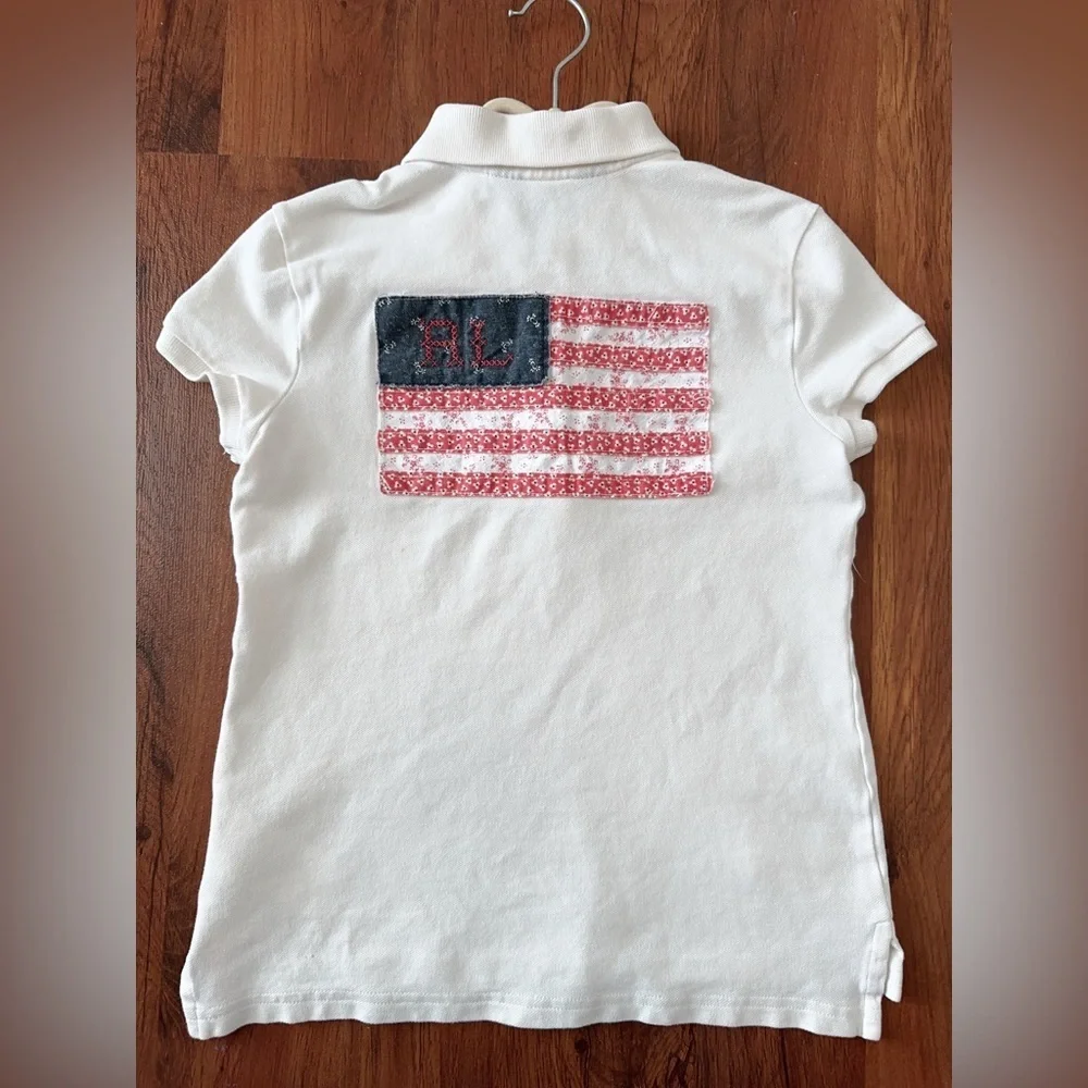 Ralph Lauren Kids Polo Shirt in White with Blue Logo